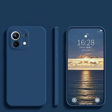 Imagem de para Mi 11 Mi11 Lite Ultra Pro Capa de telefone de silicone líquido quadrado para Xiaomi Mi 11 Ultra Mi11 Mi 11 Lite Mi 11t 11 T Mi11t Pro, Azul, para Mi 11T Pro