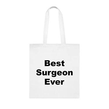 Imagem de Bolsa Tote Cirgeon, Best Surgeon Ever Tote Bag, presente para cirurgião, presente para cirurgião, bolsa de ombro cirurgião, bolsas reutilizáveis, ideia de de Natal, Branco
