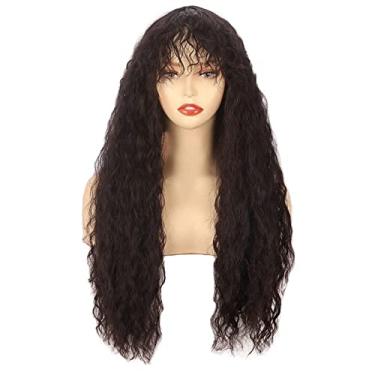 Imagem de Perucas JAMBHALA Longas Retas para Mulheres Peruca Sintética de Cabelo Macio Natural para Diário/Festa/Cosplay 66 CM Preto