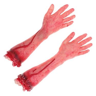 Imagem de Ipetboom 2 Unidades Mão Quebrada De Sangue Partes Do Corpo Sangrentas Halloween Partes Do Corpo Falsas Com Sangue Falso Brinquedos De Zumbi Mão De Truque Mãos Falsas Corpo Humano Prótese