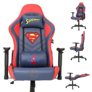 Imagem de Cadeira Gamer Profissional Original Superman Giratória Ajustável Com B