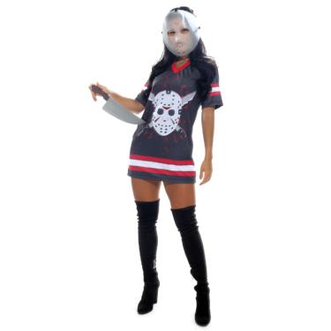 Imagem de Fantasia Jason Feminino Vestido Adulto com Máscara - Halloween
 M