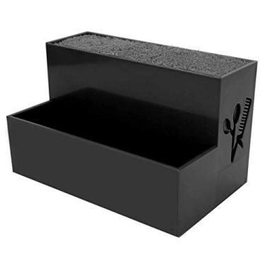 Imagem de Caixa de armazenamento de tesouras profissionais para barbearia para cabeleireiro (preto)