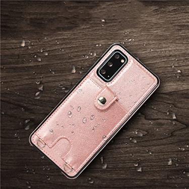 Imagem de Capa de carteira de couro flip para Samsung Galaxy S20 S10 S8 S9 Note 8 9 10 20 Ultra Plus S7 Edge Bolsa de Corda Bolsas de telefone, ouro rosa, para Galaxy S20 Plus