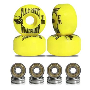 Imagem de Roda para Skate Black Sheep 51mm Amarela Dureza 90a com Rolamentos ABEC-5