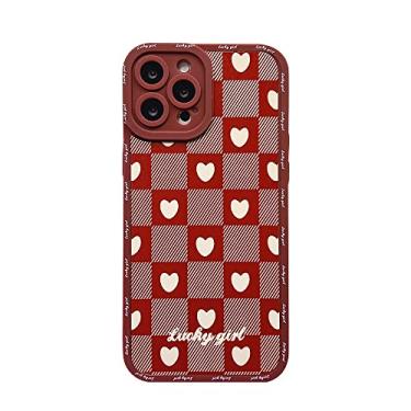 Imagem de Red love treliça silicone macio 3d coração casal capa de telefone para iphone 14 13 pro max x xs max 7 8 plus xr 11 12 mini bonito, 01, para iphone 12 mini