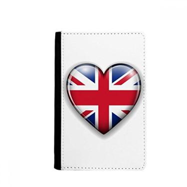 Imagem de Union Jack Porta-passaporte com bandeira da Grã-Bretanha em forma de coração para passaporte Notecase Burse carteira porta-cartões, Multicolor