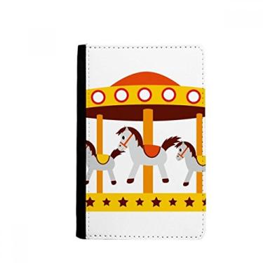 Imagem de Carrossel colorido de parque de diversões ilustração porta-passaporte capa carteira bolsa para cartão, Multicolorido.