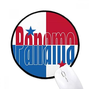 Imagem de Mouse pad com nome da bandeira do país do Panamá para mesa de escritório tapete redondo para computador