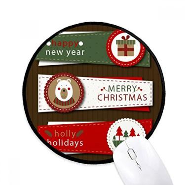 Imagem de DIYthinker Merry mas ilustração de quadro colorido mouse pad desktop escritório tapete redondo para computador