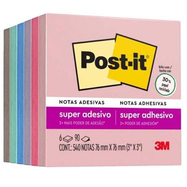 Imagem de Bloco Adesivo Post-It 3M 76X76Mm Viajar 6X90 Folhas