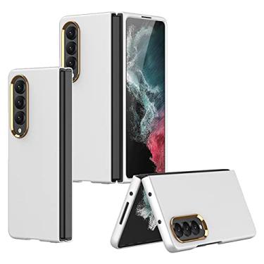 Imagem de Capa de telefone de luxo para Samsung Galaxy Z Fold 4 5G Fold4 Capa de pele ultrafina e confortável para Galaxy Z Fold 4 zfold4,02,Silver,For Galaxy Z Fold 4