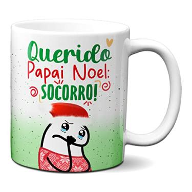 Imagem de Caneca de Natal Engraçada Flork Papai Noel Socorro (Branca)