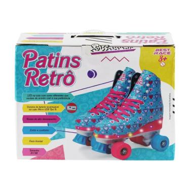 Imagem de 35 Azul Patins Retro 4 Rodas Com Led - bbr toys R2950