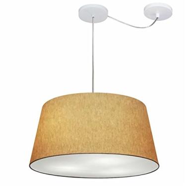 Imagem de Lustre Pendente com Desvio de Centro Cúpula 21/40x50 cm, Vivare Iluminação, Pendente4282 LP, Palha, Médio