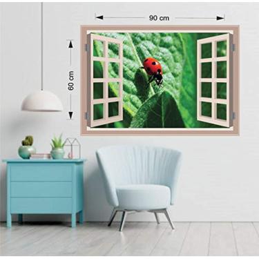 Imagem de Adesivo Parede Janela Natureza Animais Efeito 3d Tam90x60cm