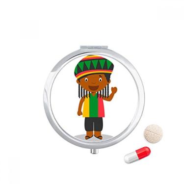 Imagem de Black Wild Jamaica Caixa de armazenamento de remédios com desenho animado da Jamaica