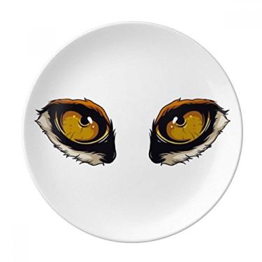 Imagem de Placa de decoração de olhos de raposa de desenho animado decorativa de porcelana Salver louças de jantar