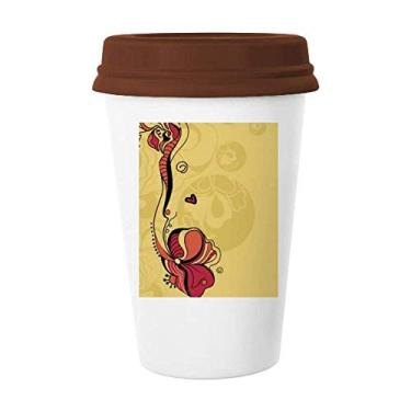 Imagem de Caneca colorida de flor com flor de arte em grão caneca de café copo de cerâmica