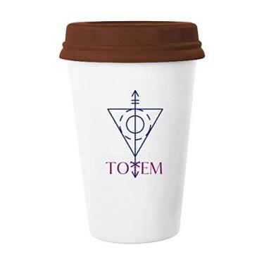 Imagem de Caneca triangular de totem com ponta de flecha, caneca de cerâmica para copo de café