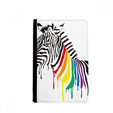 Imagem de Pinto LGBT Porta-passaporte com padrão de cor arco-íris Notecase Burse carteira porta-cartões
