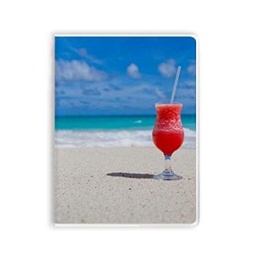 Imagem de Caderno com imagem de suco de melancia Ocean Sand Beach Diário capa macia