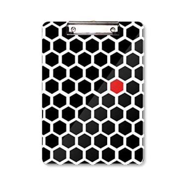 Imagem de Hexagon Line Art Grain Ilustration Pattern Prancheta pasta bloco de escrita placa de suporte A4