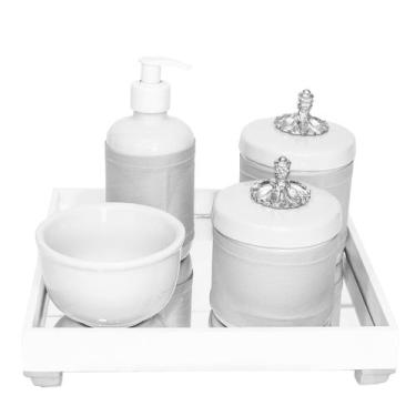 Imagem de Kit Higiene Espelho Potes, Molhadeira, Porta Álcool-Gel E Capa Provenç