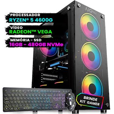 Imagem de Pc Gamer Computador Completo NoLag Amd Ryzen 5, Radeon™ Graphics Vega, 16GB Ram, SSD 480GB NVMe, Gabinete RGB