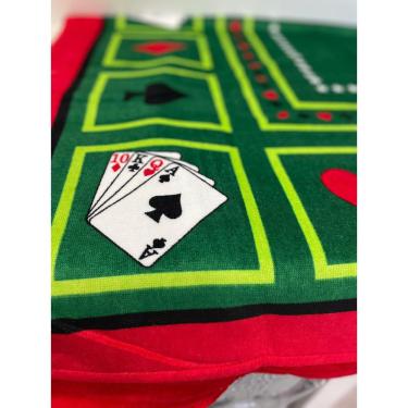 Imagem de Toalha De Mesa Baralho Aveludada Quadrada 4 Lugares