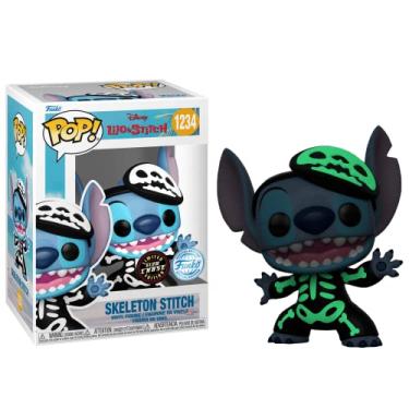 Imagem de Funko Boneco colecion vel de vinil da Disney Lilo & Stitch #1234 - Esqueleto Stich Glow Chase