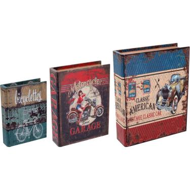 Imagem de Caixa Organizadora Mdf Color 3Pç Livro