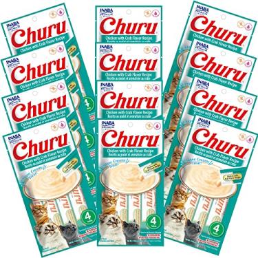 Imagem de INABA Churu Chicken with Crab Flavor Recipe Lickable Creamy Purée Cat Treats 48 Tubes