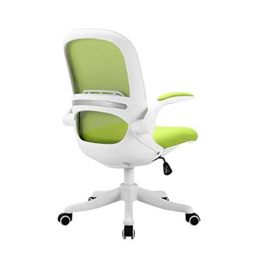 Imagem de Cadeira ergonômica de mesa para computador WYCSAD, cadeira de escritório giratória de 360 ​​graus com apoio de braço rebatível e rodízios giratórios, cadeira executiva com encosto médio para adultos