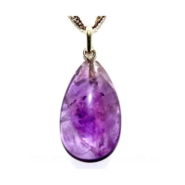 Imagem de Colar Pedra Ametista Gota Montagem Prata 950 Pino e Perinha