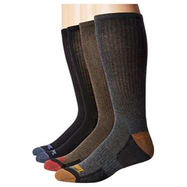 Imagem de Pacote com 4 meias masculinas Timberland Comfort preto/preto/marrom/cinza G (EUA 9-12)