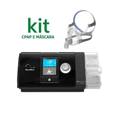 Imagem de Kit Cpap S10 Airsense Autoset C/Umidif20441 + Mascara Facial - Resmed