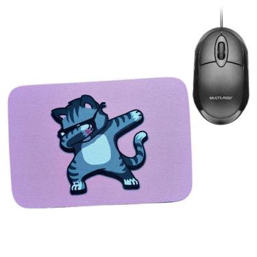 Imagem de Combo Mouse Multilaser Preto Mo300 + Mouse Pad Cat Dance
