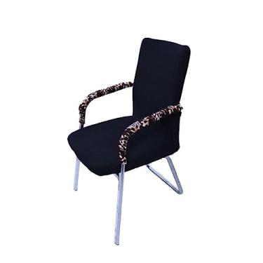 Imagem de SEWACC capa elástica para cadeira de escritório roupas de mesa pretas capa da cadeira Protetor de cadeira de computador Decoração para cadeiras dining bench cadeiras de jantar pretas