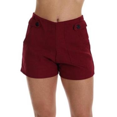 Imagem de Short Alfaiataria Preto Cintura Alta Fristyle Viscolino Linho Feminino Adulto-Feminino
