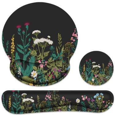 Imagem de Mouse pad ergonômico com descanso de pulso e apoio de pulso para teclado, descanso de pulso de espuma de memória para teclado de computador, digitação fácil, alívio da dor, suporte de pulso para