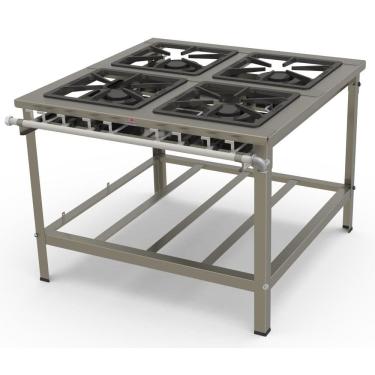 Imagem de Fogão Progás 4 Queimadores Duplos de Encosto PMD-400F