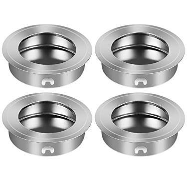 Imagem de 4 PCS Recessed Pull Handle Pull Handle Hidden Handle Flush Pull puxador para porta do armário, como mostrado, 4 x 4 x 1 cm