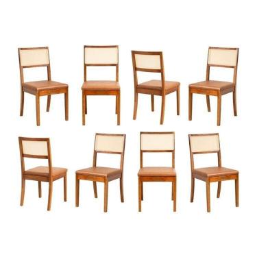 Imagem de Kit 8 Cadeiras Madeira Maciça Tiê Cabecasa Madeiramadeira Amêndoa/Caramelo