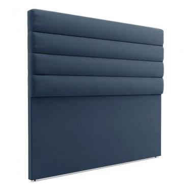Imagem de Cabeceira California Para Cama Box Casal 140 Cm Suede Preto - D`rossi Cor Azul