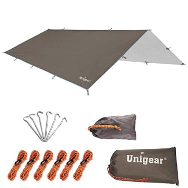 Imagem de Unigear Lona de Barraca Acampamento Toldo de Praia Rede Impermeável, Proteção UV e Poliuretano 3000 mm à Prova d'água, leve (Marrom, 300 * 400cm)