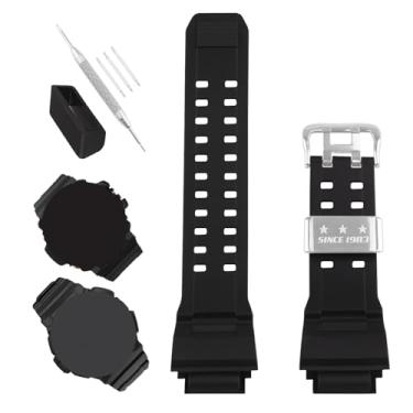 Imagem de XIW Pulseira de relógio de resina masculina compatível com Casio G-Shock GW9400, GW-9400, GW-9400-1, GW-9400BJ-1, GW-9400J-1, RANGEMAN, GW-9200, GW-9300, G-9400, 16mm, Resina, Preta
