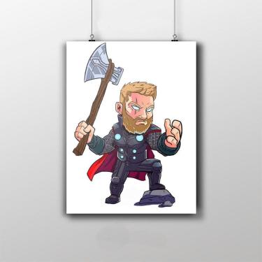 Imagem de Placa Decorativa Thor Desenho Guerra Infinita Vingadores Marvel