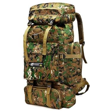 Imagem de Mochila Masculina Camping Impermeável Reforçada Esportiva Resistente Ideal para Trilhas Viagens Camping Acampamento (Floresta)