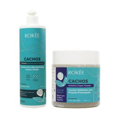 Imagem de Kit ROKÉE Gelatina Fixação 500g + Ativador de Cachos 500ml